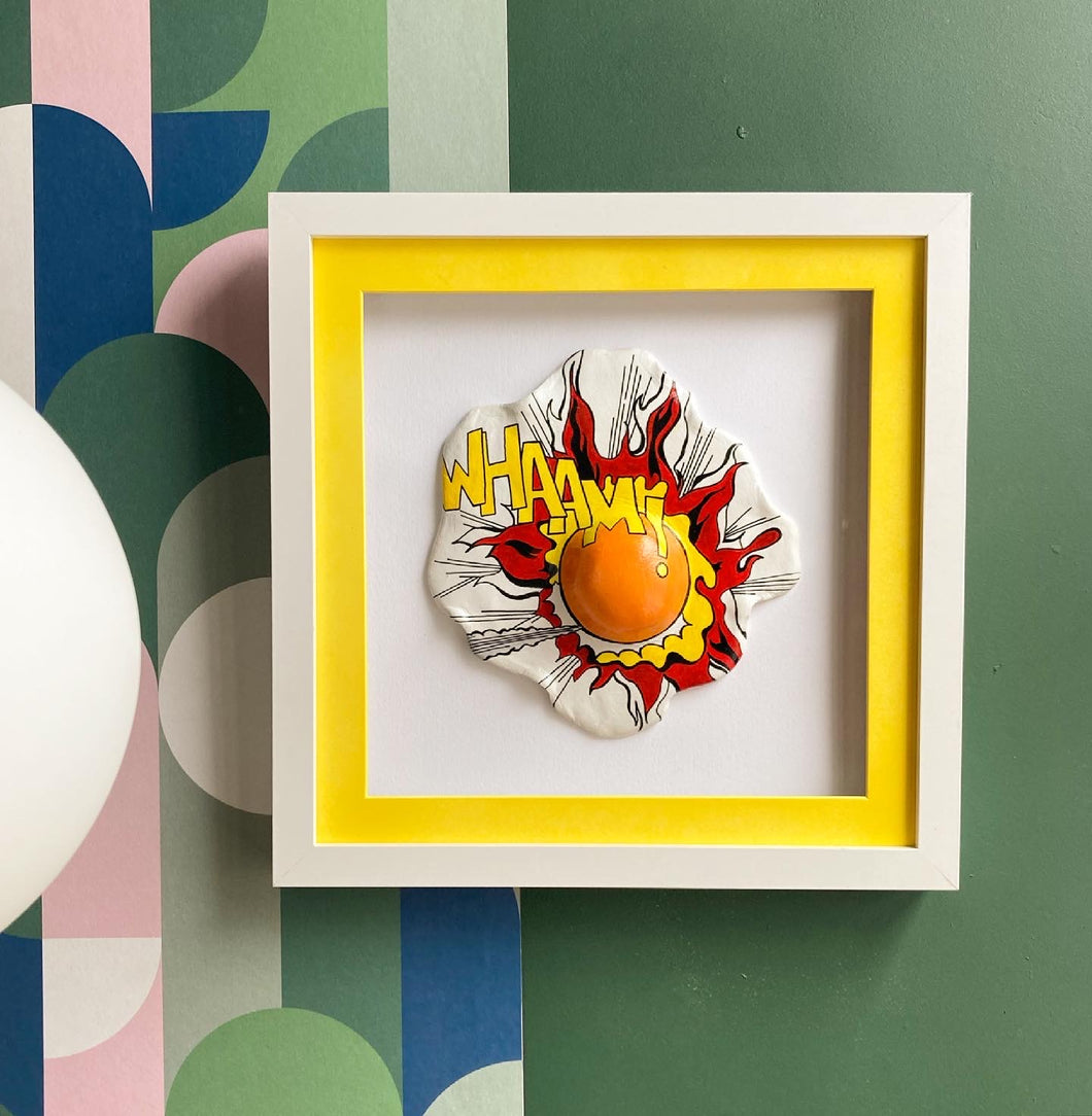 Lichtenstein inspired WHAAM! framed egg