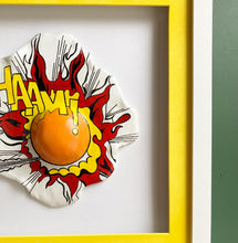 Load image into Gallery viewer, Lichtenstein inspired WHAAM! framed egg
